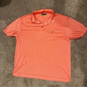 Jack Nicklaus Men's Coral Striped Polo Shirt L